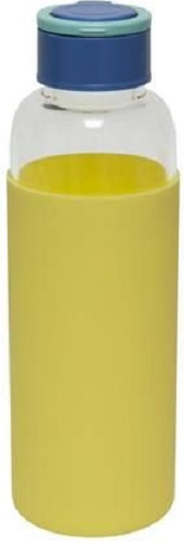 Fisura waterfles Eco Friendly 6,5 x 20,5 cm 480 ml glas geel Fisura waterfles Eco Friendly 6,5 x 20,5 cm 480 ml glas geel