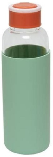 Fisura waterfles Eco Friendly 6,5 x 20,5 cm 480 ml glas mintgroen Fisura waterfles Eco Friendly 6,5 x 20,5 cm 480 ml glas mintgroen