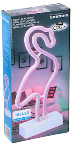 neonlamp led 30 x 14 cm flamingo roze