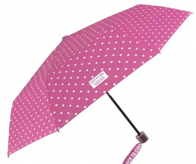 paraplu Cool Kids opvouwbaar 91/52 cm meisjes roze/wit